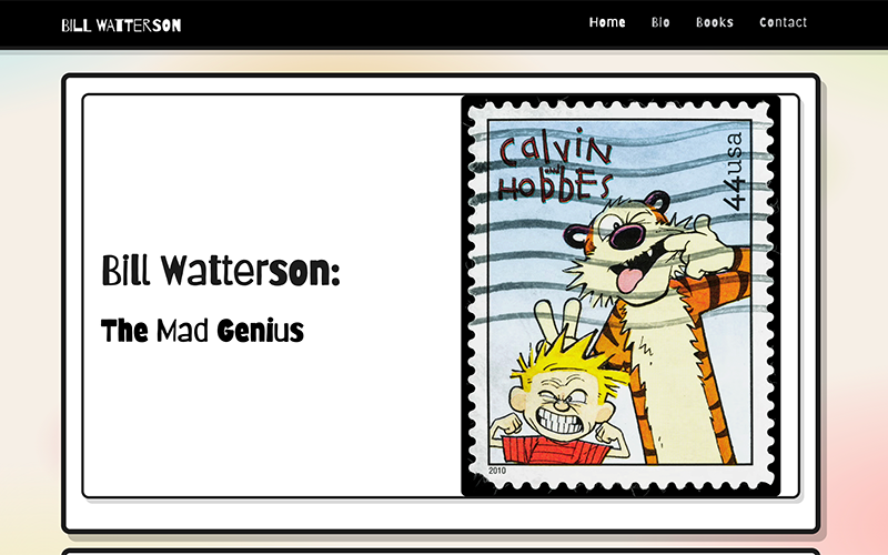 Screenshot of the Bill Watterson website